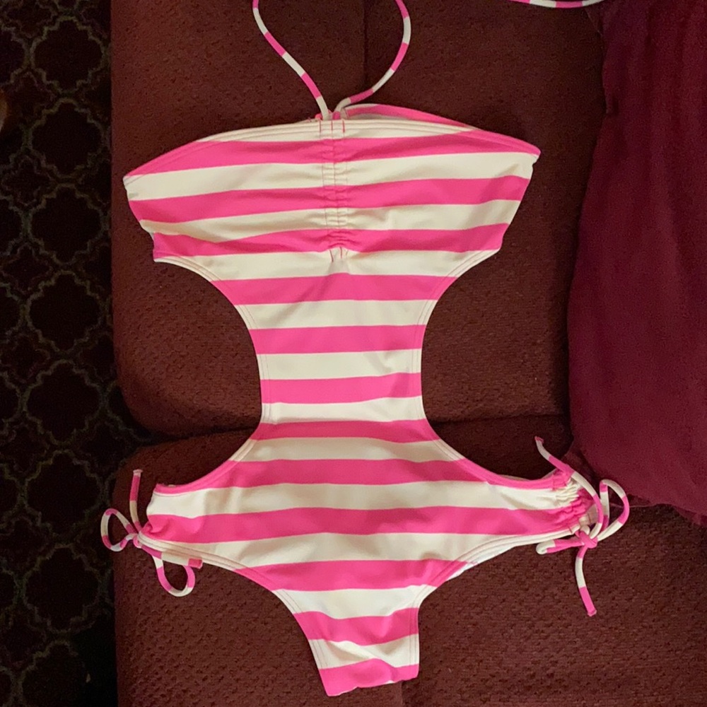 Victoria Secret Pink cutout one piece bathing suit.